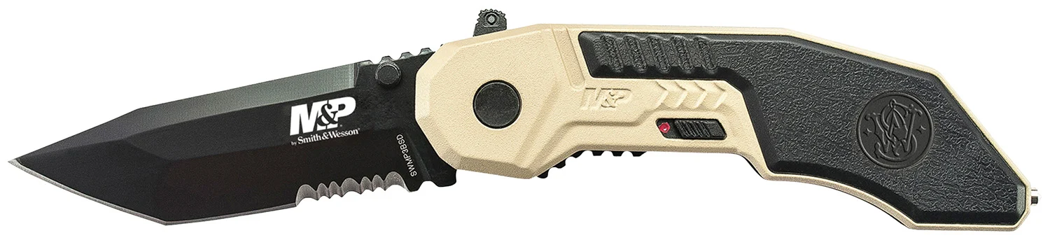 Smith & Wesson Knives SWMP3BSDCP M&P M.A.G.I.C. 2.80" Folding Part Serrated Black Oxide 4034 SS Blade 4.30" Aluminum Handle Includes Pocket Clip
