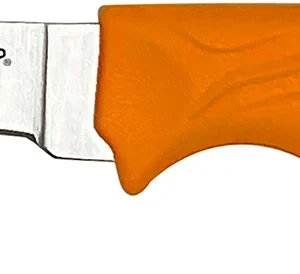 AccuSharp 734C AccuZip 4" Fixed Plain Stainless Steel/ Blade Blaze Orange Ergonomic Anti-Slip Rubber Handle