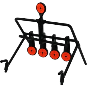 Birchwood Casey 47021 World of Targets Resetting Gallery 1.75" Rimfire Rifles/Handguns Black/Red 0.37" Thick Standing Works With Rimfire