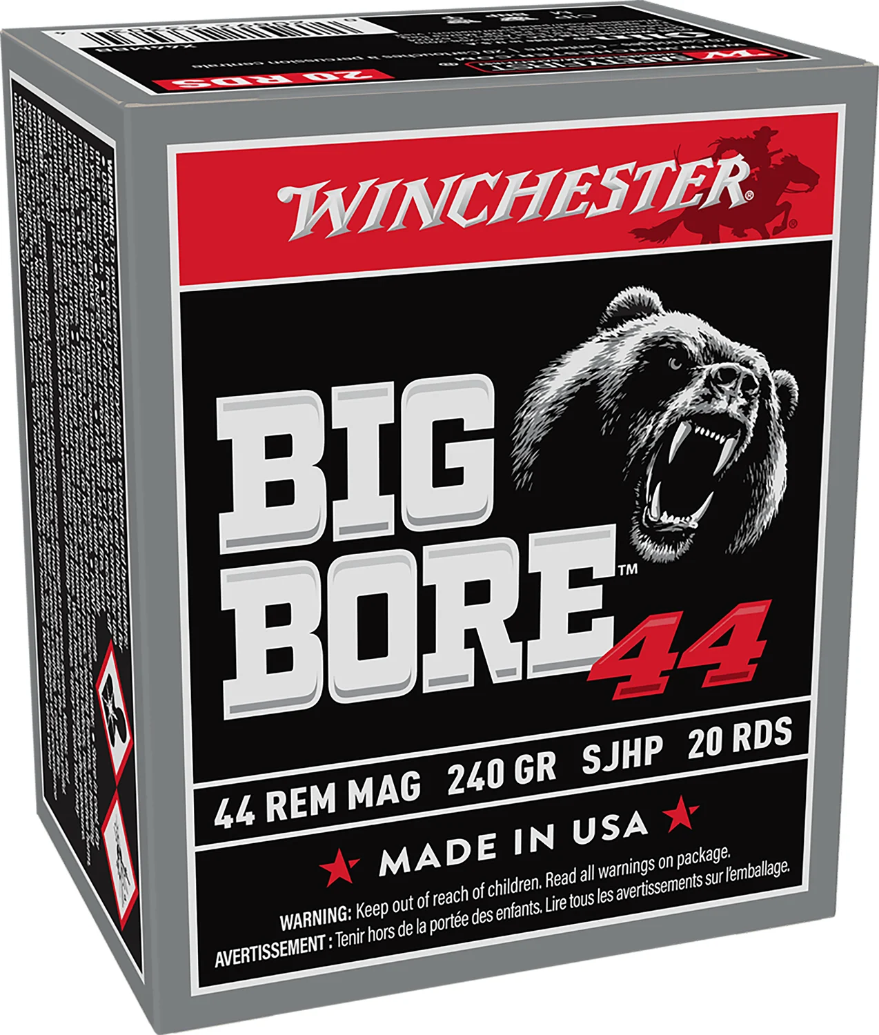 Winchester Ammo X44MBB Big Bore 44RemMag 240gr Semi Jacketed Hollow Point 20 Per Box/10 Case
