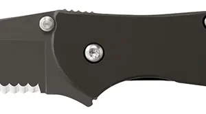 Kershaw 1660CKTST Leek 3" Folding Modified Drop Point Part Serrated Black DLC 14C28N Steel Blade Black DLC 410 Stainless Steel Handle Includes Pocket Clip