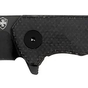 Templar Knife PFMBK321 Paladin 3.27" Folding Drop Point Plain Black Powder Coated D2 Steel Blade, 4.40" Black Micarta Handle