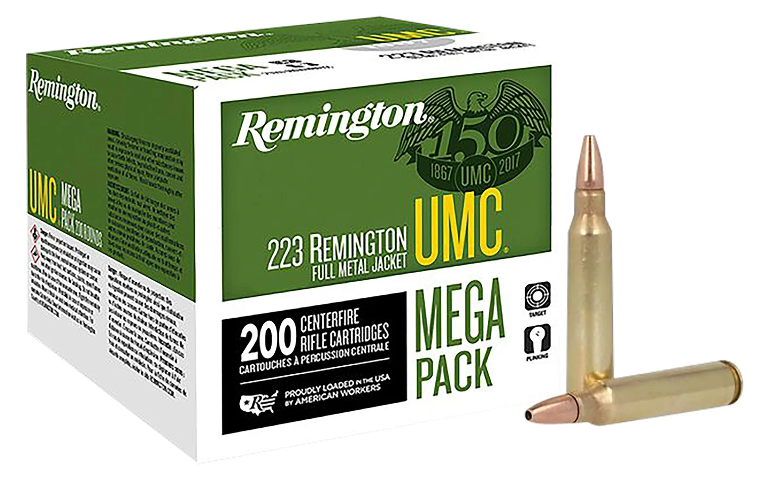 Remington Ammunition 23775 UMC Mega Pack 223Rem 45gr Jacketed Hollow Point 200 Per Box/4 Case