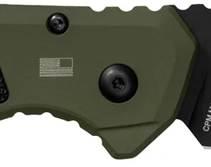Kershaw 71050LBLK Launch 16 Automatic 3.45" Folding Tanto Plain Black Cerakote CPM M4 Blade, Olive Cerakote w/Black Oxide Hardware Aluminum Handle, Includes Pocket Clip