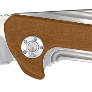 Camillus 19196 Sevens 2.75" Folding Plain Silver AUS-8 Carbonitride Titanium Blade, Desert Tan/SS G10/SS Handle