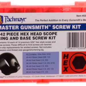Lyman 03058 Master Gunsmith Hex Head Ring and Base Screw Kit Hardened Steel Universal Metal Handle 142 Pieces