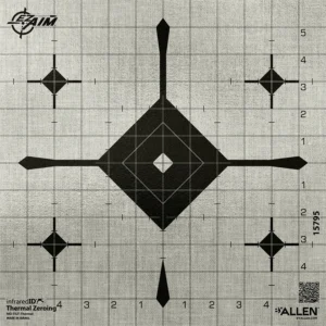 EZ-Aim 15795 Grid Bullseye Adhesive Thermal ID Bullseye Paper 12" x 12" Gray