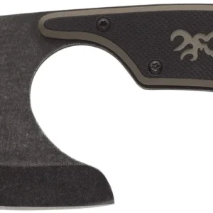 Browning 3220323B Cutoff Boxed 2.50" Fixed Skinner Plain Black Black Oxide Stonewashed 9Cr14MoV SS Blade, Black/Tan G10 Handle