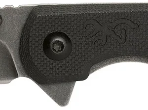 Browning 3220514 Branded Rock EDC 3" Folding Drop Point Plain Black Stonewashed 7Cr17MoV SS Blade, Black G10 Handle