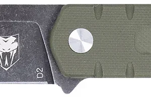 CobraTec Knives CTOWODGDNS Outdoor Warrior 4.50" Fixed Drop Point Plain Stonewashed D2 Steel Blade, 4.75" OD Green Textured G10 Scales Handle
