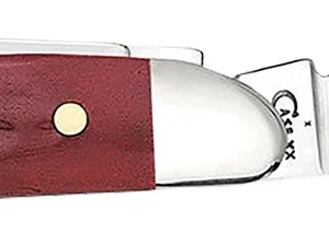 Case 00781 Peanut Medium 2.10"/1.53" Folding Clip Point/Pen Plain Mirror Polished Tru-Sharp SS Blade Corn Cob Jigged Old Red Bone Handle