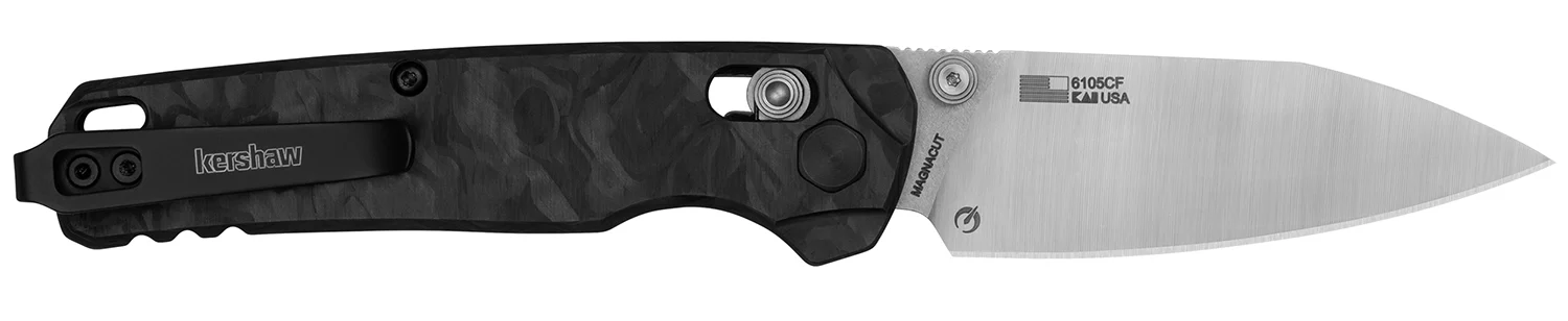 Kershaw 6105CF Bel Air Folding/Reverse Tanto Plain Blackwash CPM MagnaCut Steel Blade/Bright Nickel Cerakote 6061-T6 Aluminum Handle
