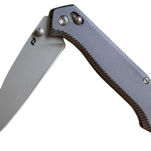 Schrade 1215384 3.40" Folding Drop Point Plain Stainless Steel Blade, Black Aluminum Handle