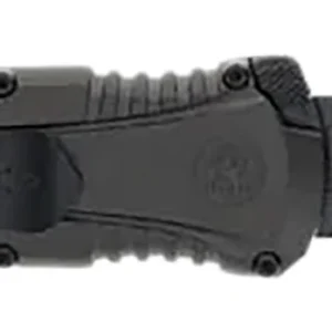 M&P Accessories 1219171 M&P Compact 1.90" OTF Plain Black Oxide Stainless Steel Blade, Gray/Black Aluminum Handle