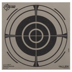 Allen 15794 Thermal Target Bullseye Hanging Paper 8" x 8" Black/Gray