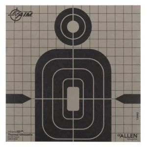 Allen 15802 Thermal Target Silhouette Hanging Paper 8" x 8" Black/Gray