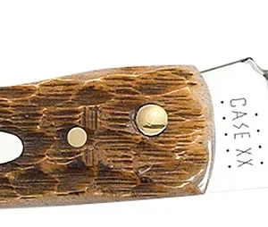 Case 00245 Sod Buster Jr. Plain Peach Seed Jigged Amber Bone Handle