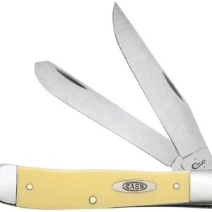 Case 30114 Trapper  Folding Clip Point/Spey Plain Mirror Polished Carbon Steel Blade/Smooth Yellow Synthetic Handle