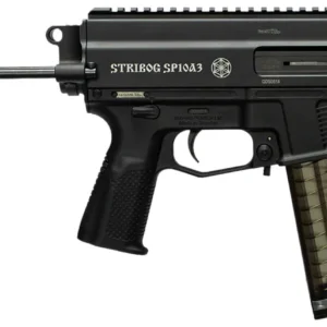 Grand Power 197892004855 SP10A3 Stribog 10mm Auto 20+1 8" Black Threaded Barrel, Black Aluminum Picatinny Rail Receiver, Black Polymer PDW Tailhook Brace, Black Polymer Grip, Thread Protector