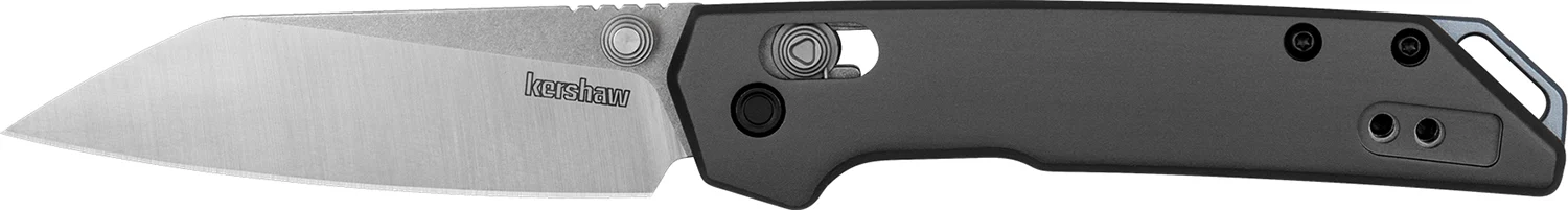 Kershaw 2051R Iridium Mini 3" Folding Reverse Tanto Plain Stonewashed D2 Steel Blade, Gray Anodized Aluminum Handle