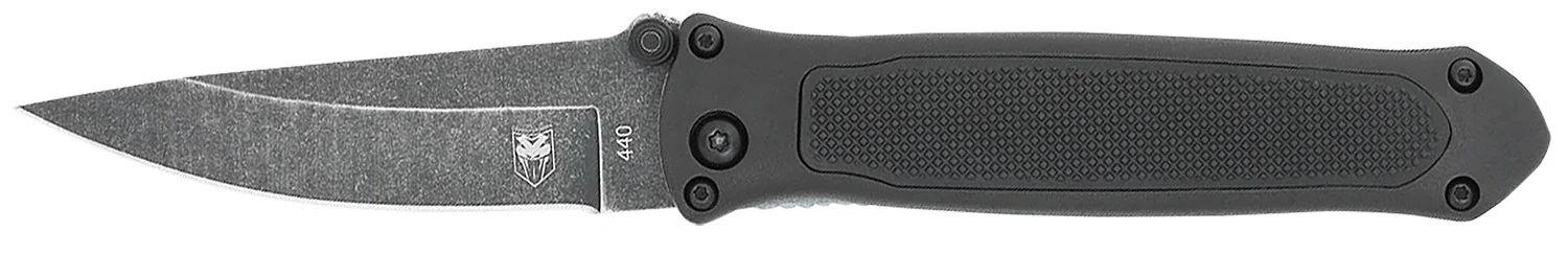 CobraTec Knives BLKHRQS Quick Strike 3.25" Folding Drop Point Plain Stonewashed 440 SS Blade, 4.50" G10 Handle