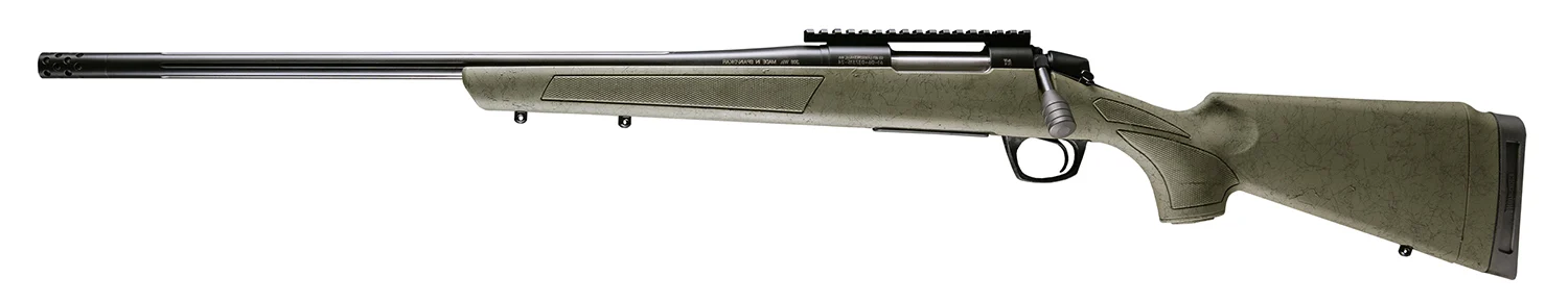 CVA CR3983GLH Cascade XT 308 Win 4+1 22" Graphite Black Cerakote Fluted Threaded Barrel, Graphite Black Cerakote Picatinny Rail, Fixed OD Green w/Black Webbing Synthetic Stock, Left Hand