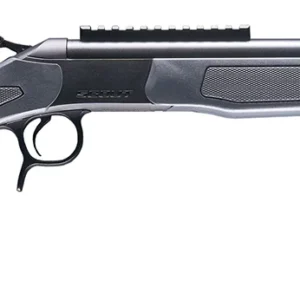 CVA CR4446 Scout Compact 300 Blackout 1rd 16.50" Blued Threaded Barrel, Blued Picatinny Rail Receiver, Stealth Gray Fixed Synthetic Stock