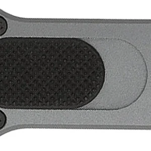 CobraTec Knives CALI952GRYDNS California 952 *CA Compliant 1.75" OTF Drop Point Plain Black Stonewashed D2 Steel Blade, 3" Gray Anodized Aluminum Handle