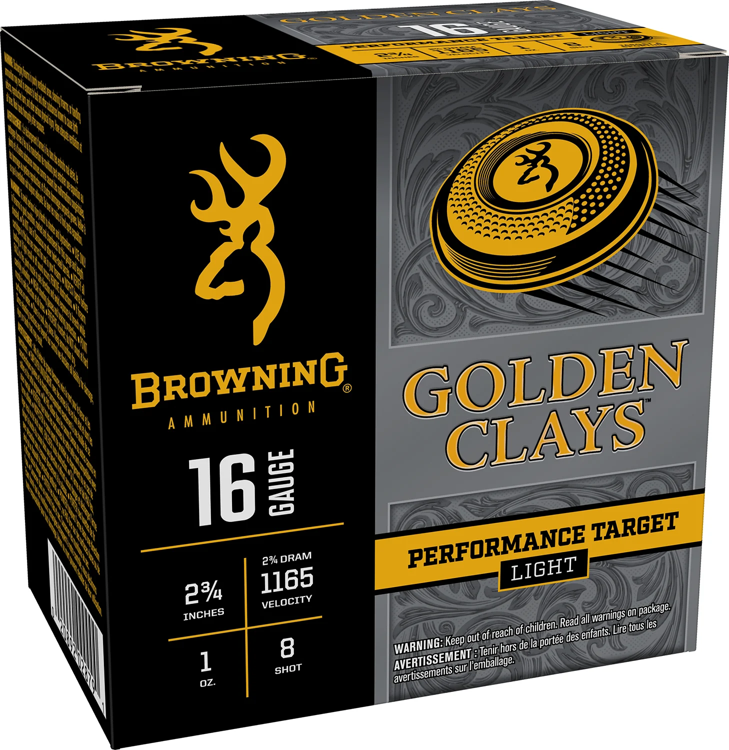 Browning Ammo BGC168 Golden Clays 16Gauge 2.75" 1oz 8Shot 25 Per Box/10 Case