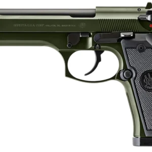 Beretta USA J92F300GRTB18 92FS Full Size 9mm Luger 18+1 5.10" Black Threaded Barrel, OD Green Cerakote Serrated Slide, OD Green Cerakote Aluminum Frame w/Beavertail, Black Textured Grip
