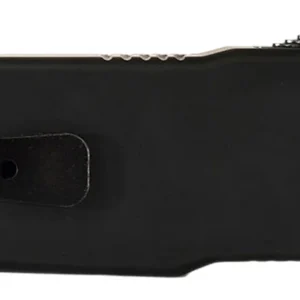 Templar Knife MZBR321 Premium Weighted Slim 3.16" OTF Drop Point Plain Black Oxide Stonewashed Powder Coated D2 Steel Blade, 4.93" Black Aluminum/Rubber Handle
