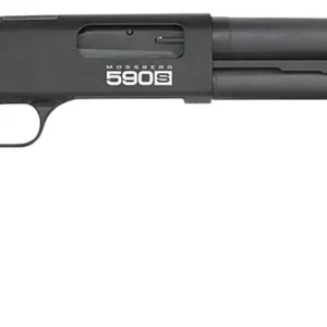 Mossberg 51609 590S 12 Gauge Pump 3" 10+1 18.50" Matte Blued Heavy Walled Barrel, Drilled & Tapped Black Receiver, Fixed Black Synthetic Stock