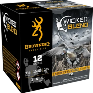 Browning Ammo B193431242 Wicked Blend 12Gauge 3.50" 1 1/2oz 2/4BI Shot 25 Per Box/10 Case