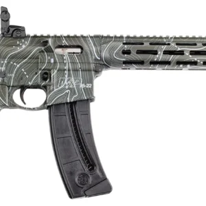 Smith & Wesson 14469 M&P15-22 Sport 22 LR 25+1 16.50" Black Threaded Barrel, Overall OD Green Topographic Cerakote Polymer Receiver w/Picatinny Rail, M-LOK Handguard, Adj Magpul Moe SL Polymer Stock &