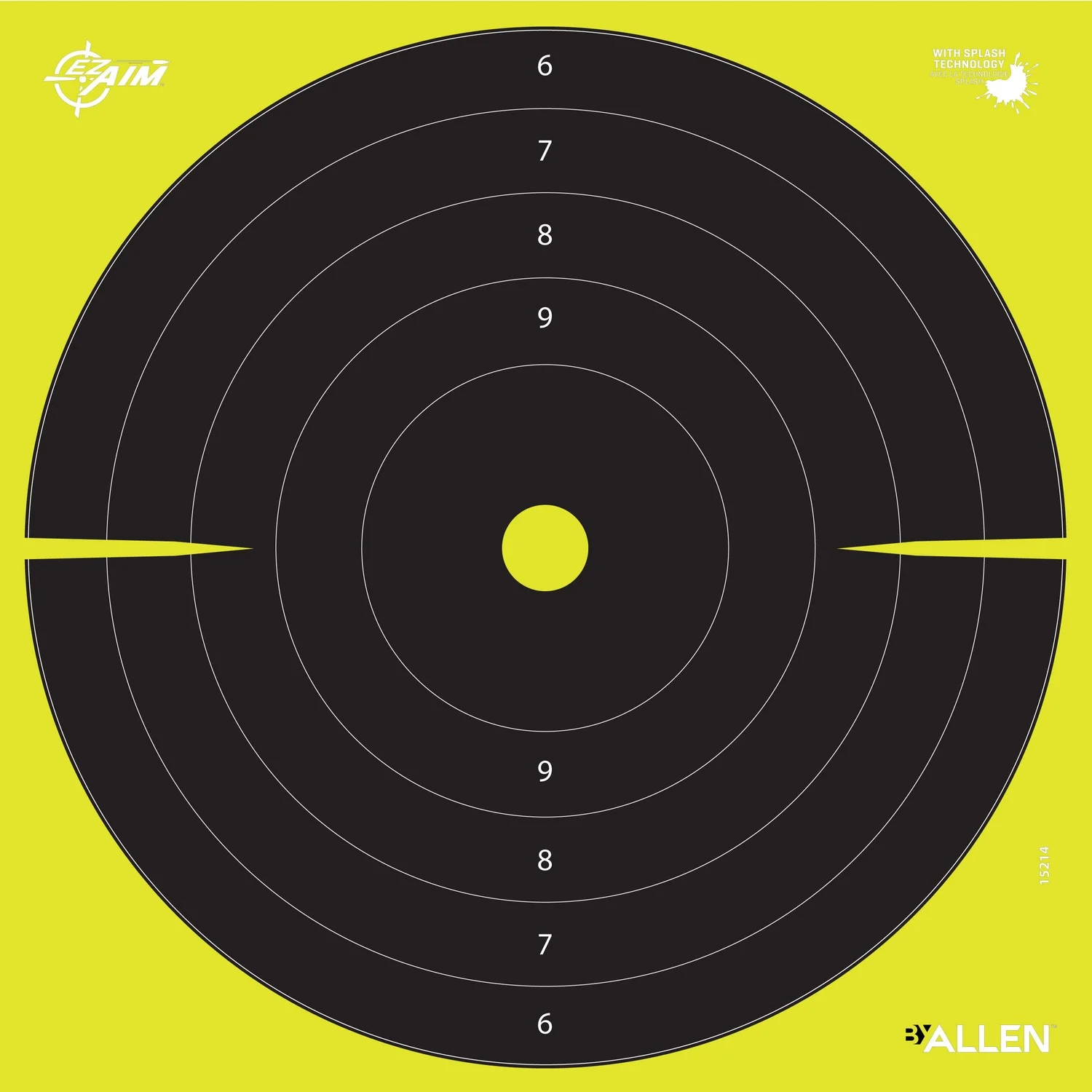 Allen 15214-30 EZ Aim Splash Bullseye Hanging Paper Black/Chartreuse 30Pack