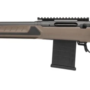 Savage Arms 32693 110 Core Tactical Full Size 6.5 PRC 7+1 24" Medium Heavy Fluted Barrel, Arca Rail Forend, Coyote Tan AccuStock w/AccuFit V2 Synthetic Stock, Left Hand