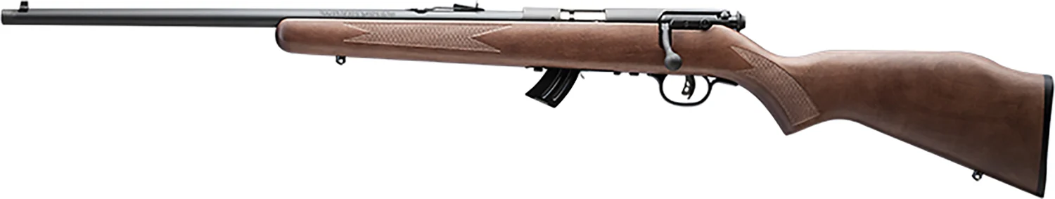 Savage Arms 50701 Mark II GL Full Size 22 LR 10+1 21" Matte Black Sporter Barrel, Matte Black Drilled & Tapped Carbon Steel Receiver, Satin Brown Fixed Wood Stock, Left Hand