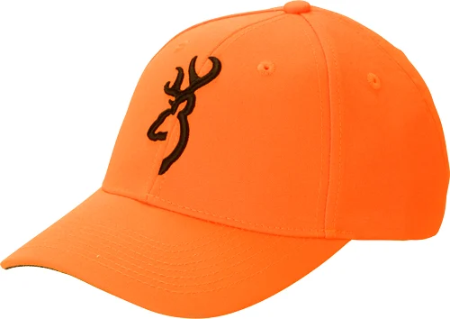 BROWNING CAP SAFETY ORANGE W/ - 3-D BUCK MARK LOGO ADJUSTABLE