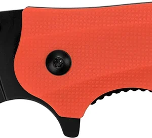 Kershaw 8650 Barricade 3.50" Folding Drop Point Plain Black Oxide 8Cr13MoV SS Blade Orange Glass-Filled Nylon Handle Features Glass Breaker Includes Pocket Clip