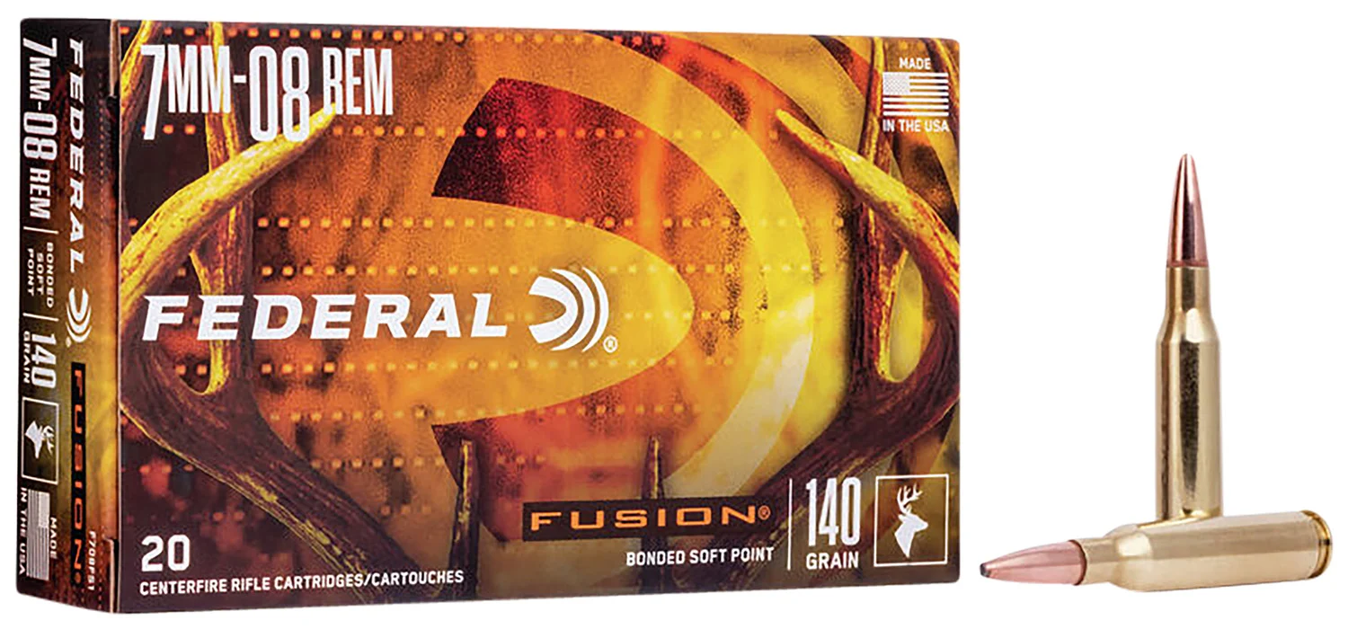 Federal F708FS1 Fusion 7mm-08Rem 140gr Bonded Soft Point 20 Per Box/10 Case