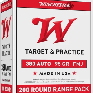 Winchester Ammo USA380W USA 380ACP 95gr Full Metal Jacket 200 Per Box/5 Case