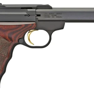 Browning 051429490 Buck Mark Plus *CA Compliant 22 LR 10+1 5.50" Slab Side Barrel, Matte Black Serrated Steel Slide & Aluminum Frame, Brown Finger Grooved Laminate Grips