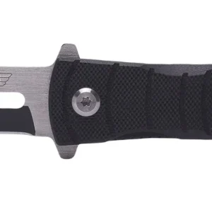 Uzi Accessories UZKFDR014 Mossad III 3.50" Folding Spear Point Plain Black/Silver Stainless Steel Blade Black G10 Handle Features Glass Breaker Includes Metal Clip