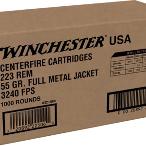 Winchester Ammo W2231000 USA 223Rem 55gr Full Metal Jacket 1000rds *Sold by Case