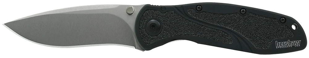 Kershaw 1670S30V Blur 3.40" Folding Drop Point w/Recurve Plain Stonewashed Powder Coated CPM S30V SS Blade Black Anodized Aluminum Handle Includes Pocket Clip