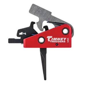 Timney Triggers 662SST Targa Short Trigger  Two-Stage Straight Trigger with 2 lbs Draw Weight & Black/Red Finish for AR-Platform