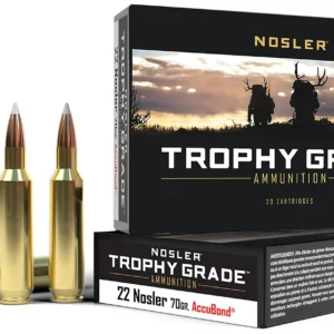 Nosler 60918 Trophy Grade 22Nosler 70gr Nosler AccuBond 20 Per Box/20 Case