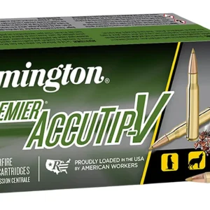 Remington Ammunition 29186 Premier Accutip-V 22-250Rem 50gr AccuTip V Boat Tail 20 Per Box/10 Case