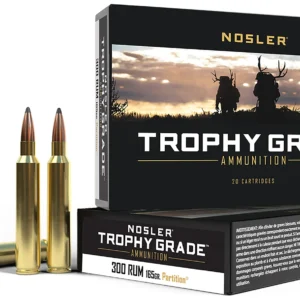 Nosler 60064 Trophy Grade 300RUM 165gr Nosler Spitzer Partition 20 Per Box/10 Case