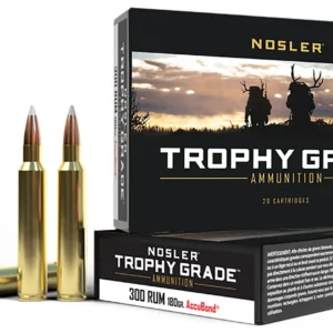 Nosler 60065 Trophy Grade 300RUM 180gr Nosler AccuBond 20 Per Box/10 Case